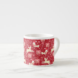 Tasse Expresso Oiseaux musicaux de Noël et muqueuse de rennes