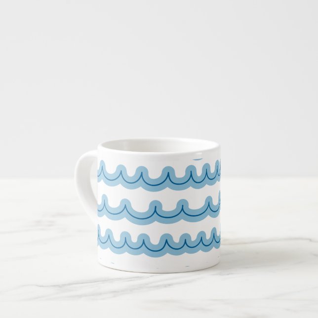 Tasse Expresso Ondes Whimsical Ocean (Devant gauche)