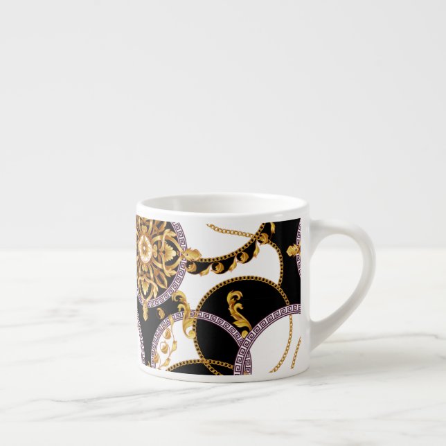 Tasse Expresso Or baroque classique et noir (Droite)