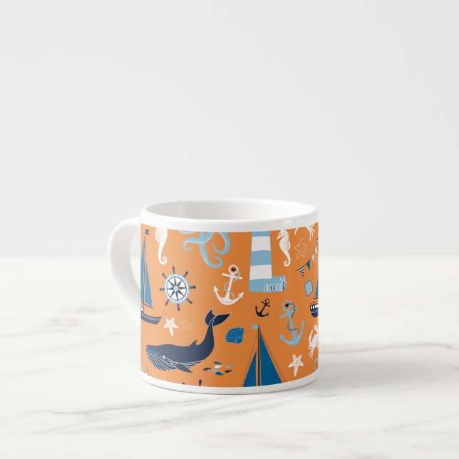 Tasse Expresso Orange marine (Devant gauche)