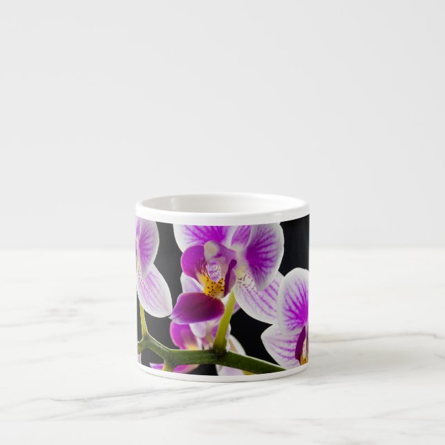 Tasse Expresso Orchidée blanche et violette (Devant)