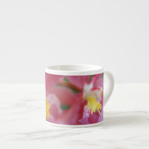 Tasse Expresso Orchidées rose et jaune