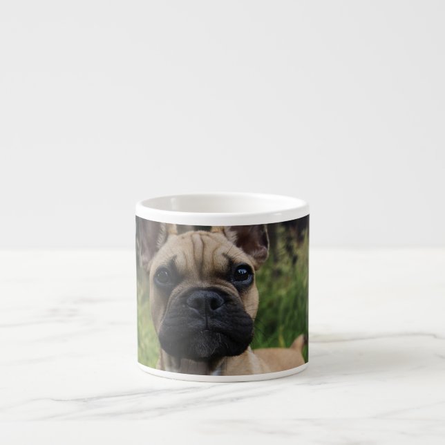 Tasse Expresso Oreiller à lancer de chien de taureau français (Devant)