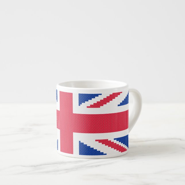 Tasse Expresso Original cross-stitch design Union Jack (Devant droit)