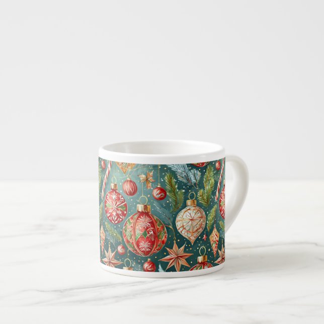 Tasse Expresso Ornements de fêtes  (Devant droit)