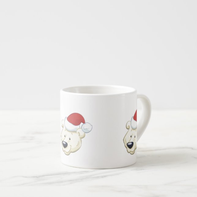 Tasse Expresso Ours polaire de Noël (Devant droit)