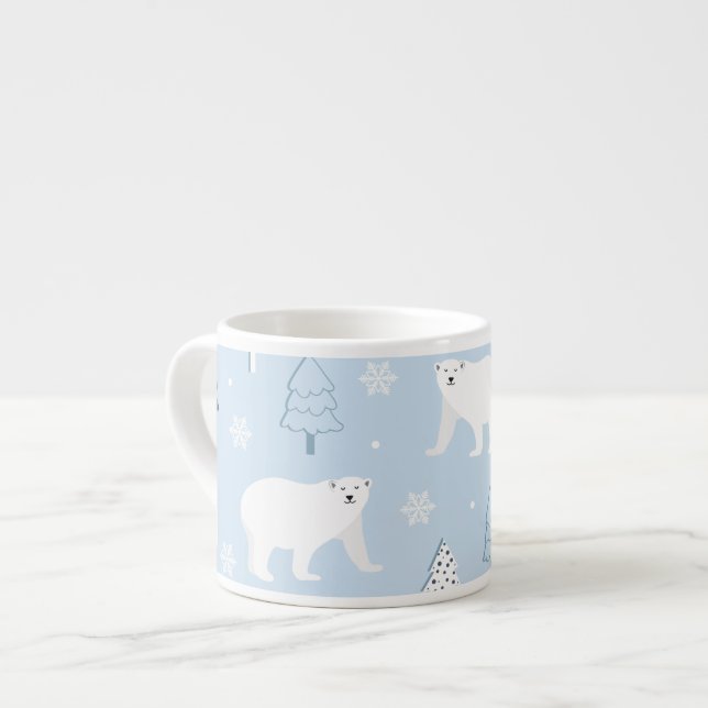 Tasse Expresso Ours polaires mignons (Devant gauche)