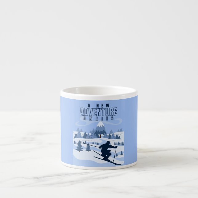 Tasse Expresso Outdoor Adventure snowboard hiver (Devant)