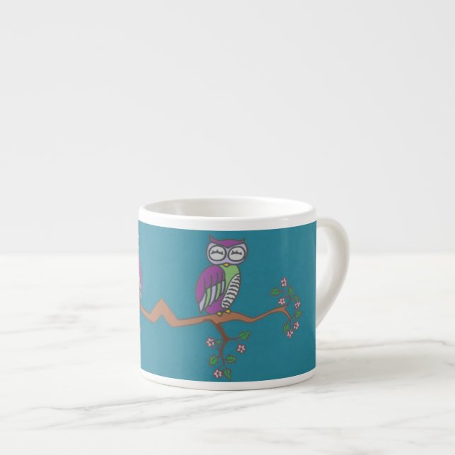 Tasse Expresso Owl art Night Blue (Devant droit)