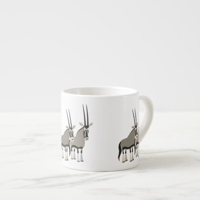 Tasse Expresso Paire mignonne d'oryxes de dessin animé (Devant droit)