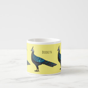 Tasse Expresso Palawan peacock pheasant bird cartoon illustration