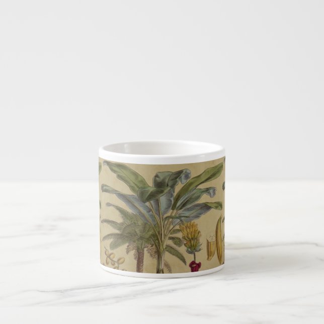 Tasse Expresso Palm Antique Fruit Tropical Art Botanique (Devant)