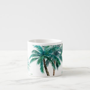 Tasse Expresso Palmier tropical : Motif de la jungle aquarelle.