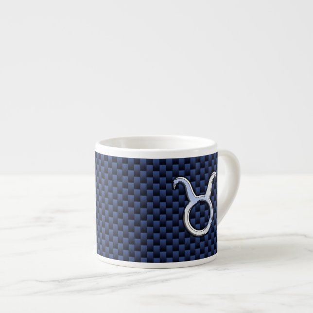 Tasse Expresso Panneau de signalisation Zodiac Taurus Marine Blue (Devant droit)