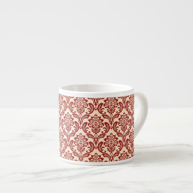 Tasse Expresso Papier peint de motif de damassé (Devant droit)