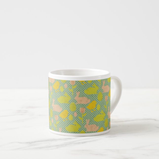 Tasse Expresso Papier peint de Pâques (Devant droit)