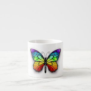 Tasse Expresso Papillon arc-en-ciel monarque