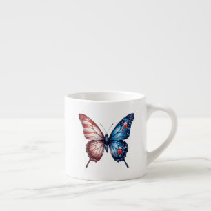 Tasse Expresso Papillon du drapeau américain
