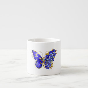 Tasse Expresso Papillon saphir à fleurs