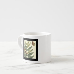 Tasse Expresso Papillons et Feuilles avec cadre noir