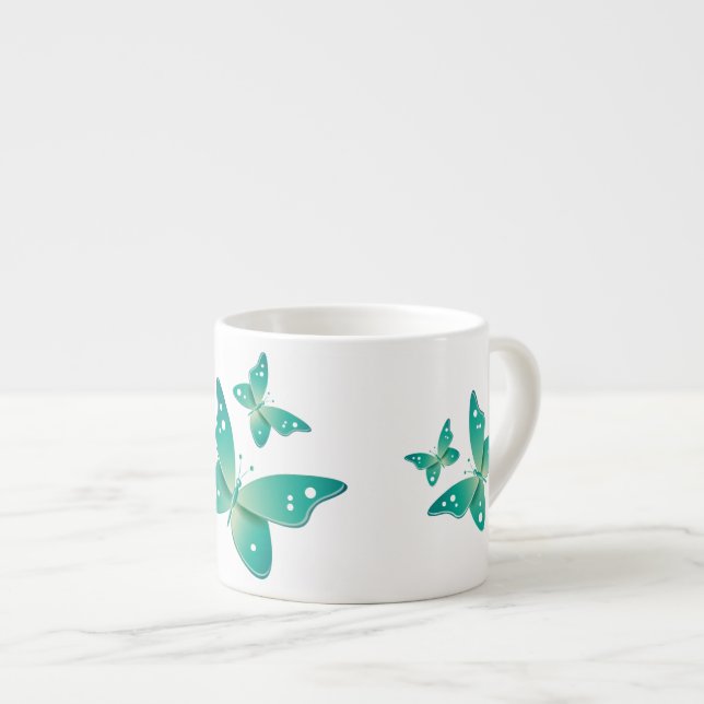 Tasse Expresso Papillons verts (Devant droit)