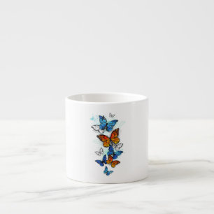 Tasse Expresso Papillons volants Morpho et Monarch