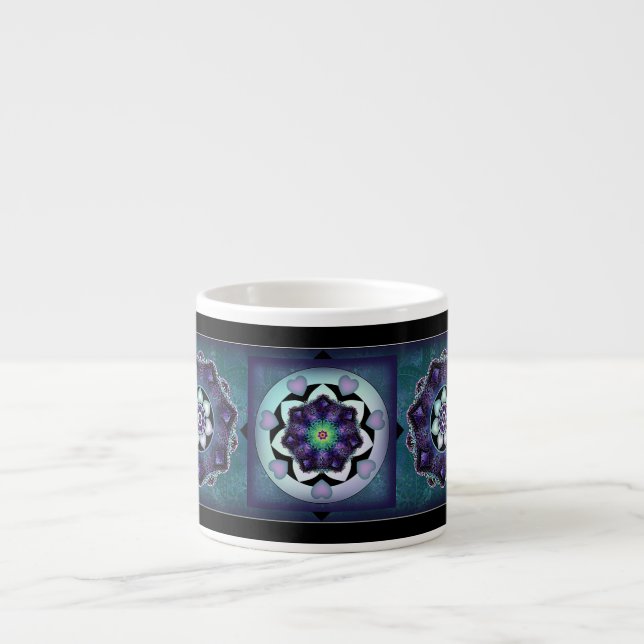 Tasse Expresso Parapluie violet & coeurs .7 (Devant)