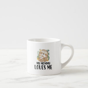 Tasse Expresso Paresseux Mère et Bébé Ma Maman M'aime Tropical