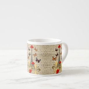 Tasse Expresso Paris vintage & papillons