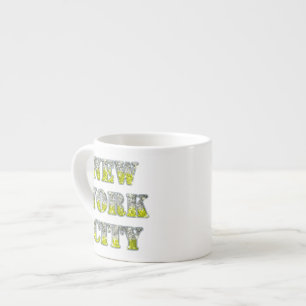Tasse Expresso Parties scintillant d'or Silver de New York