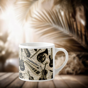 Tasse Expresso Partition et instruments Black/Gold ID481