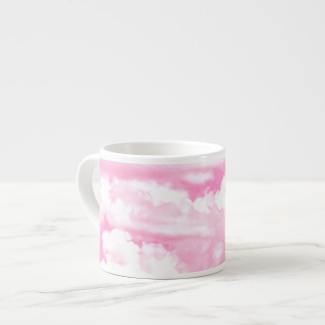 Tasse Expresso Pastel pink Happy Clouds Decoration (Devant gauche)