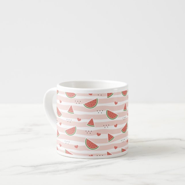 Tasse Expresso Pastèques rouges, Coeurs, Grandes Pâtes, Motif d'é (Devant gauche)