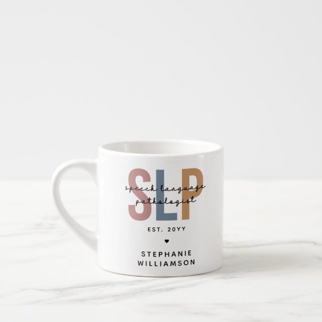 Tasse Expresso Pathologiste du langage SLP personnalisé (Gauche)