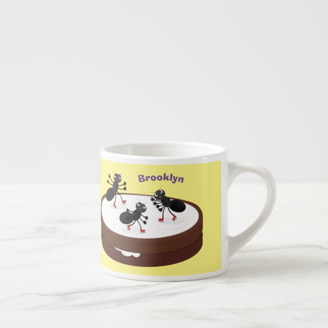 Tasse Expresso Patinage sur glace de fourmis joyeuses sur dessin  (Droite)