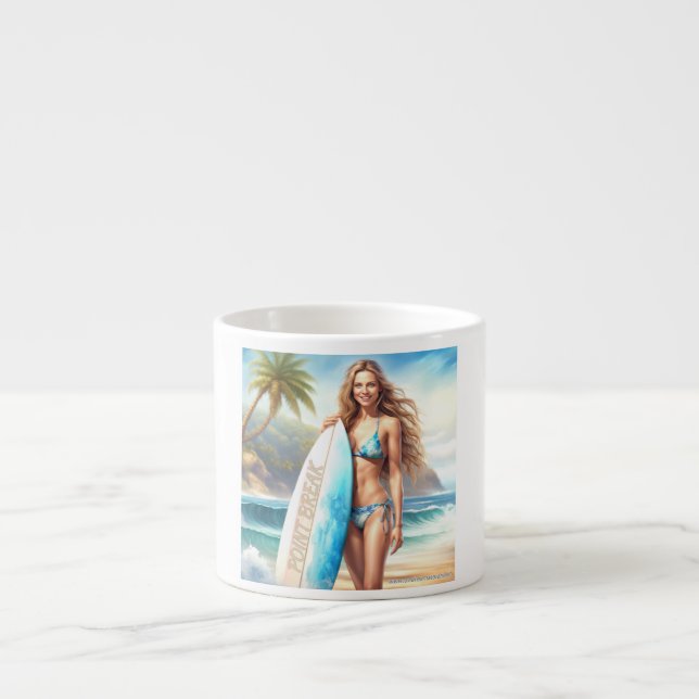 Tasse Expresso Pause du point d'action fille (Devant)