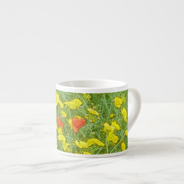 Tasse Expresso Pavot aquarelle (Devant droit)
