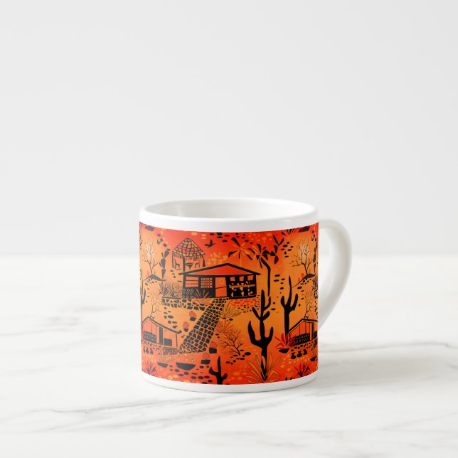 Tasse Expresso Paysage de sable désertique sans couture abrite no (Devant droit)