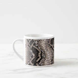 Tasse Expresso Peau de serpent cristal argent Luxe