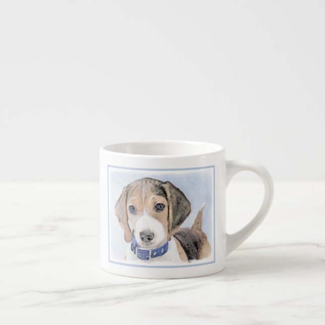 Tasse Expresso Peinture beagle - Cute Original Chien Art (Droite)