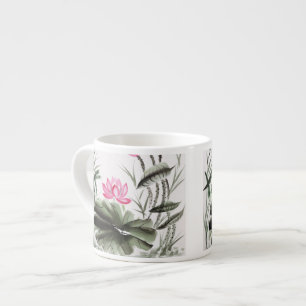Tasse Expresso Peinture d'aquarelle de fleur de Lotus