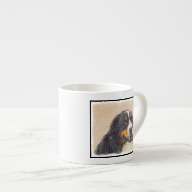 Tasse Expresso Peinture de Bouvier Bernois - Art Canin Original (Devant droit)