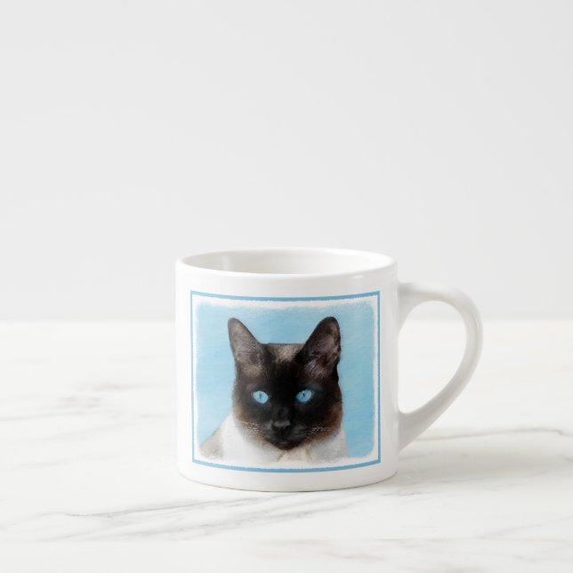 Tasse Expresso Peinture de chats de Siamese - Cute Original Cat A (Droite)