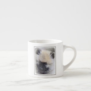 Tasse Expresso Peinture de chiot de Keeshond - jolie art de chien
