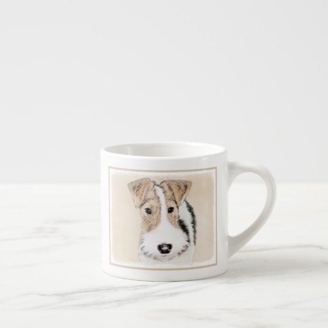 Tasse Expresso Peinture de Fox Terrier de fil - art original (Droite)
