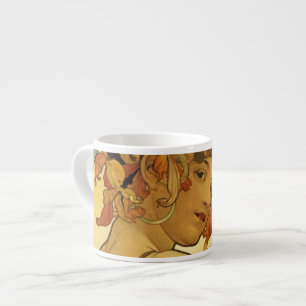Tasse Expresso Peinture de fruits Alphonse Mucha