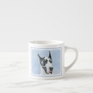 Tasse Expresso Peinture de Great Dane (Harlequin) - Art original