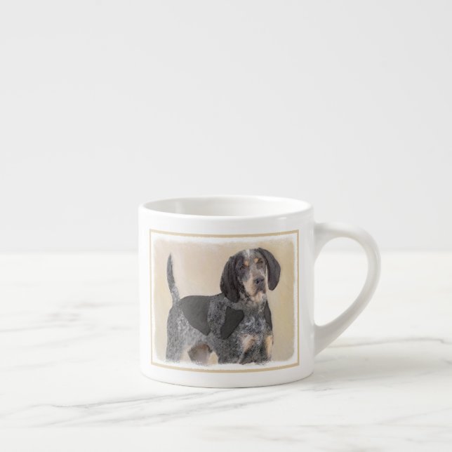 Tasse Expresso Peinture de linge bluetick - mignon chien original (Droite)
