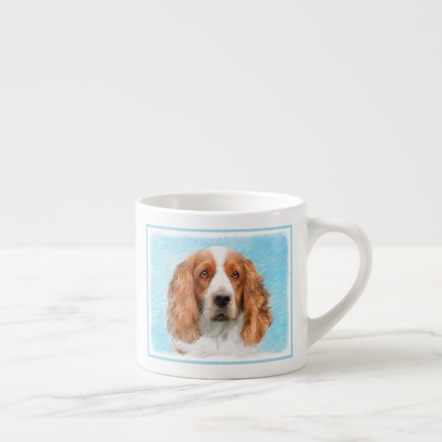 Tasse Expresso Peinture d'espagnol Welsh Springer - Art original  (Droite)