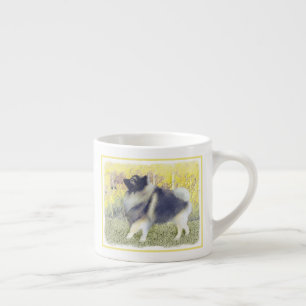 Tasse Expresso Peinture en teint de Keeshond - jolie art original